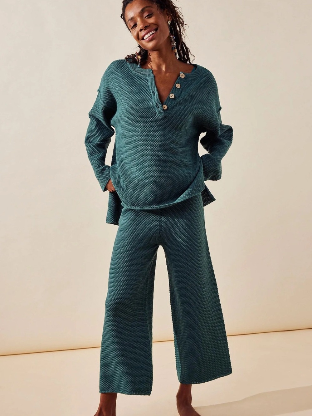 NWT Still in bag Free People Hailee Sweater Set Sz S -Balsam Green-Retail $128
